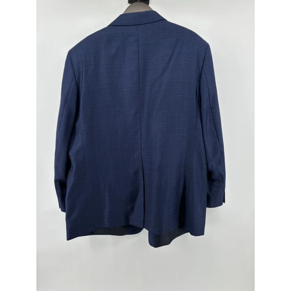 Bespoke Blue Prince of Wales Wool Blazer Sport Coat Reda 1865 Italian Fabric 48R